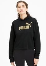 Puma Womens ESS Cropped Metallic Logo Hoodie <br> 586892 01