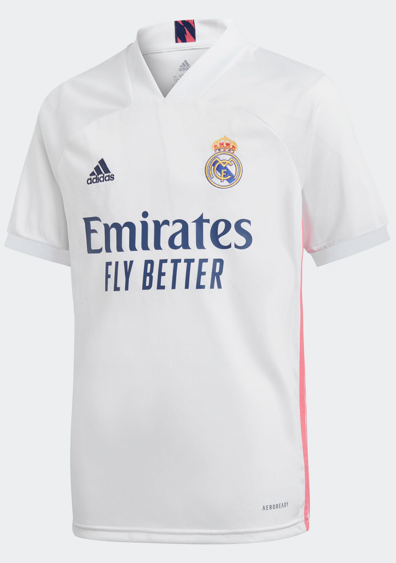 Adidas Junior Real Madrid 20/21 Home Jersey <BR> FQ7486