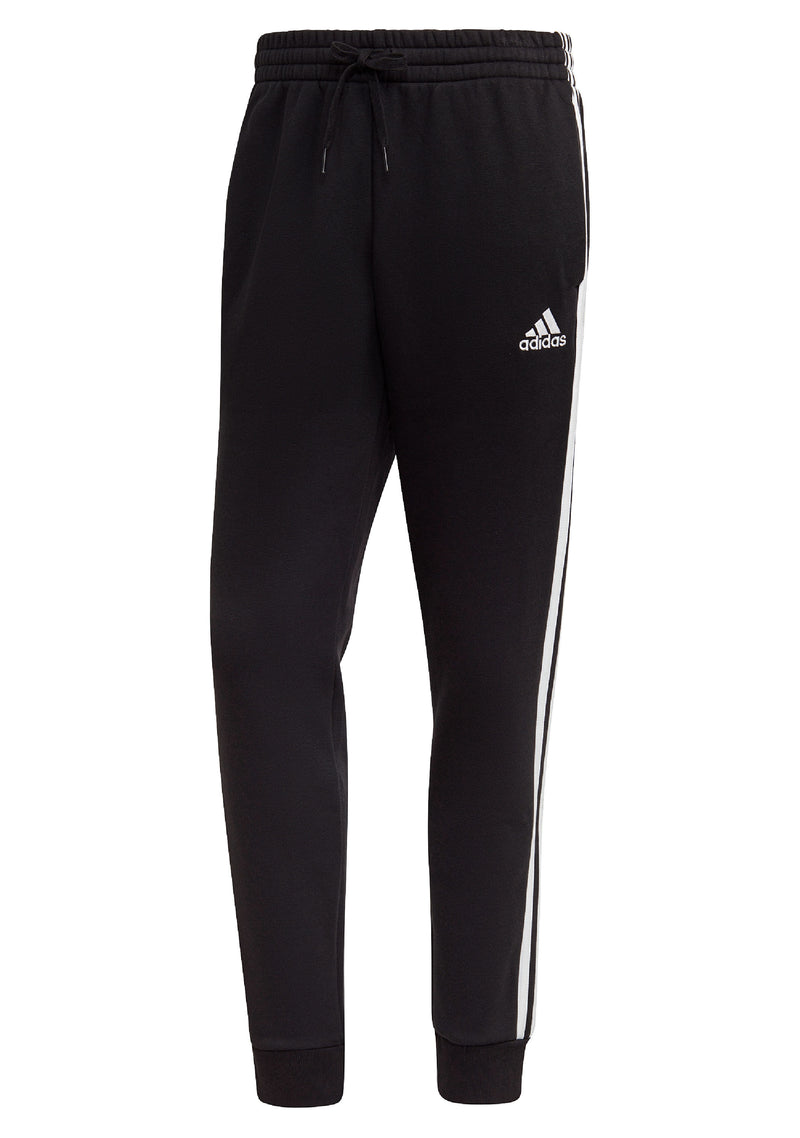 Adidas Mens Essentials Fleece Tapered Cuffed 3-Stripes Joggers <br> HL6880