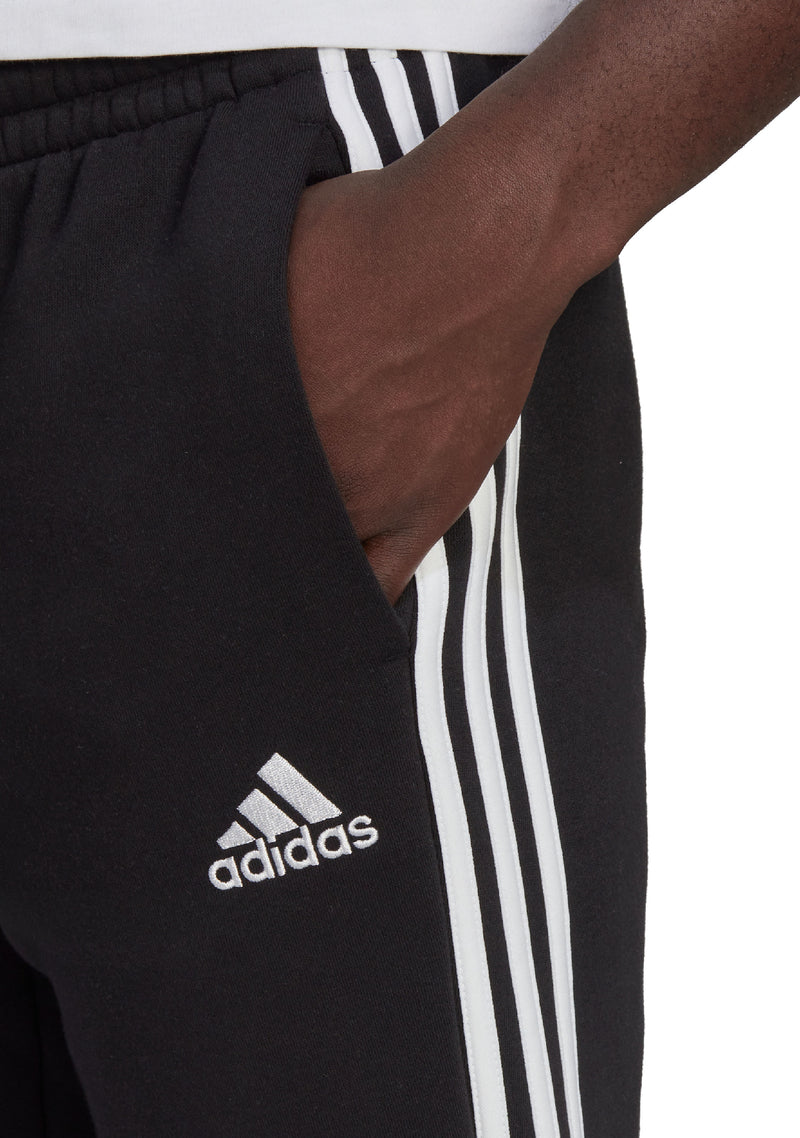 Adidas Mens Essentials Fleece Tapered Cuffed 3-Stripes Joggers <br> HL6880