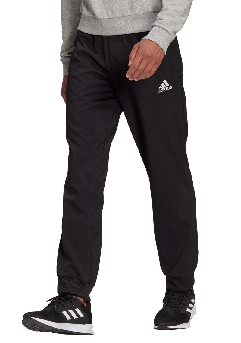 Adidas Mens Aeroready Essentials Stanford Tapered Cuff Embroidered Small Logo Pants Black <br> GK8893