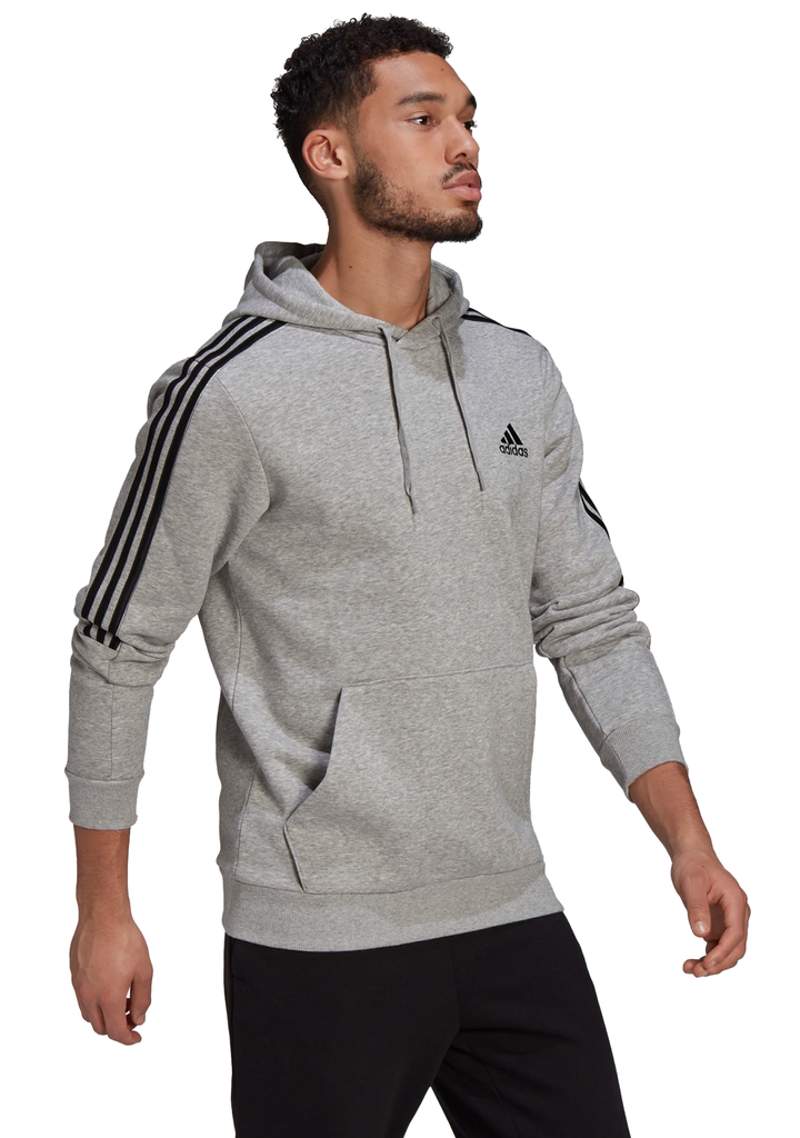 Adidas Mens Fleece Cut 3 Stripes Hoodie