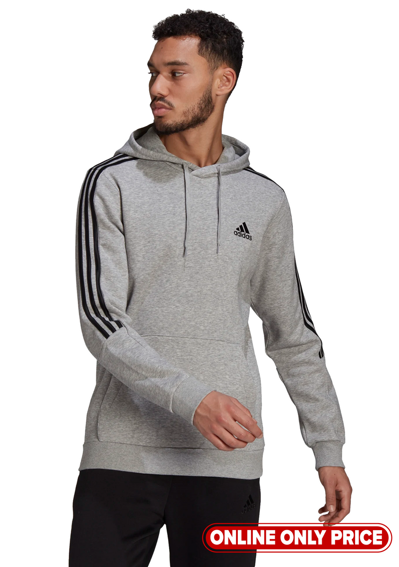 Adidas Mens Fleece Cut 3 Stripes Hoodie <br> GK9583