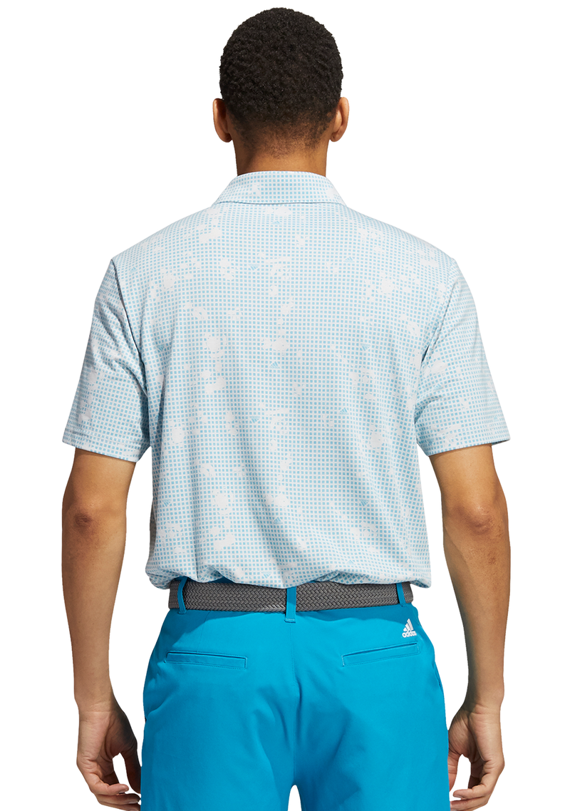Adidas Mens Golf Night Camo-Print Primegreen Polo Shirt <BR> GU2664