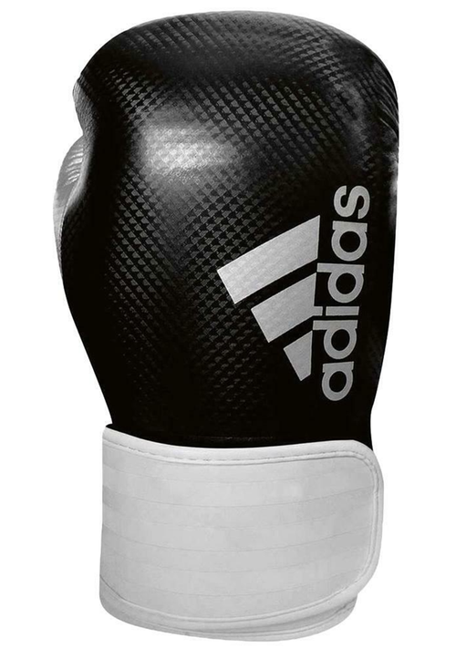 Adidas Unisex Hybrid 75 Boxing Glove <BR> ADIH75BS-1 BLACK/WHITE/SILVER