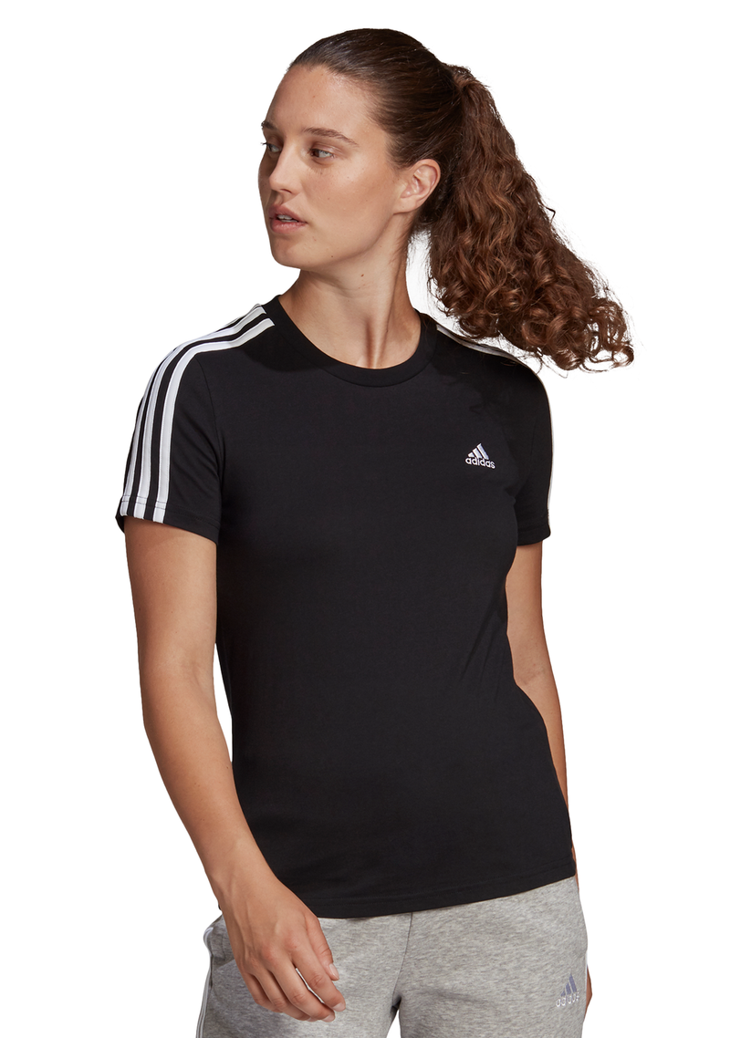Adidas Womens 3 Stripe Tee <BR> GL0784