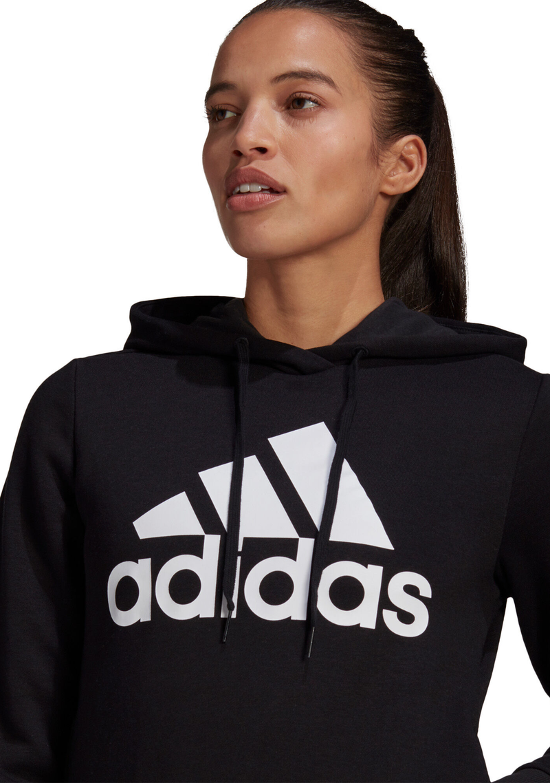 Adidas Womens Essentials Relaxed Logo Hoodie Black <br> GL0653