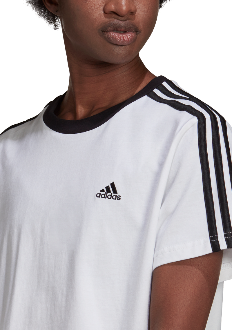 Adidas womens 3 stripe shirt sales