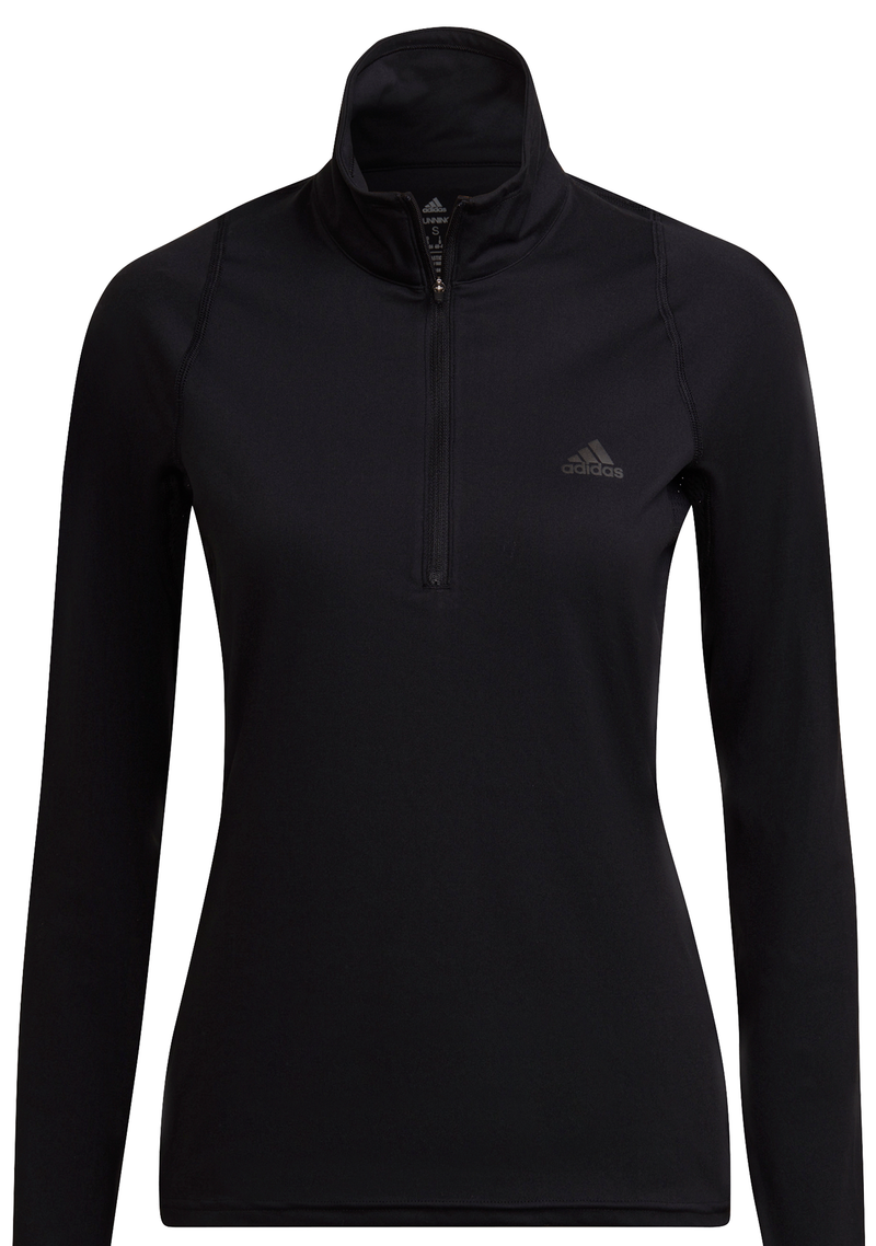 Adidas Womens Run Fast Half-Zip Long Sleeve Sweatshirt <BR> HB9223
