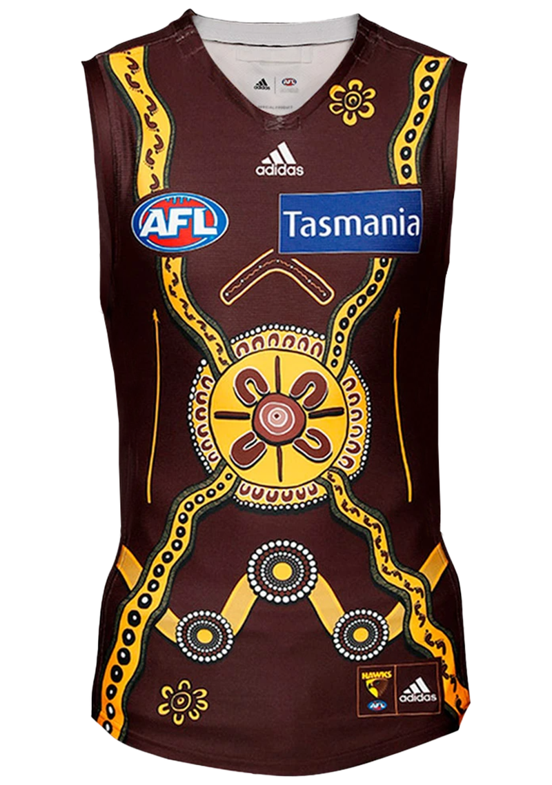 Adidas Youth Hawthorn Hawks 2021 Indigenous Guernsey <BR> FJ0094