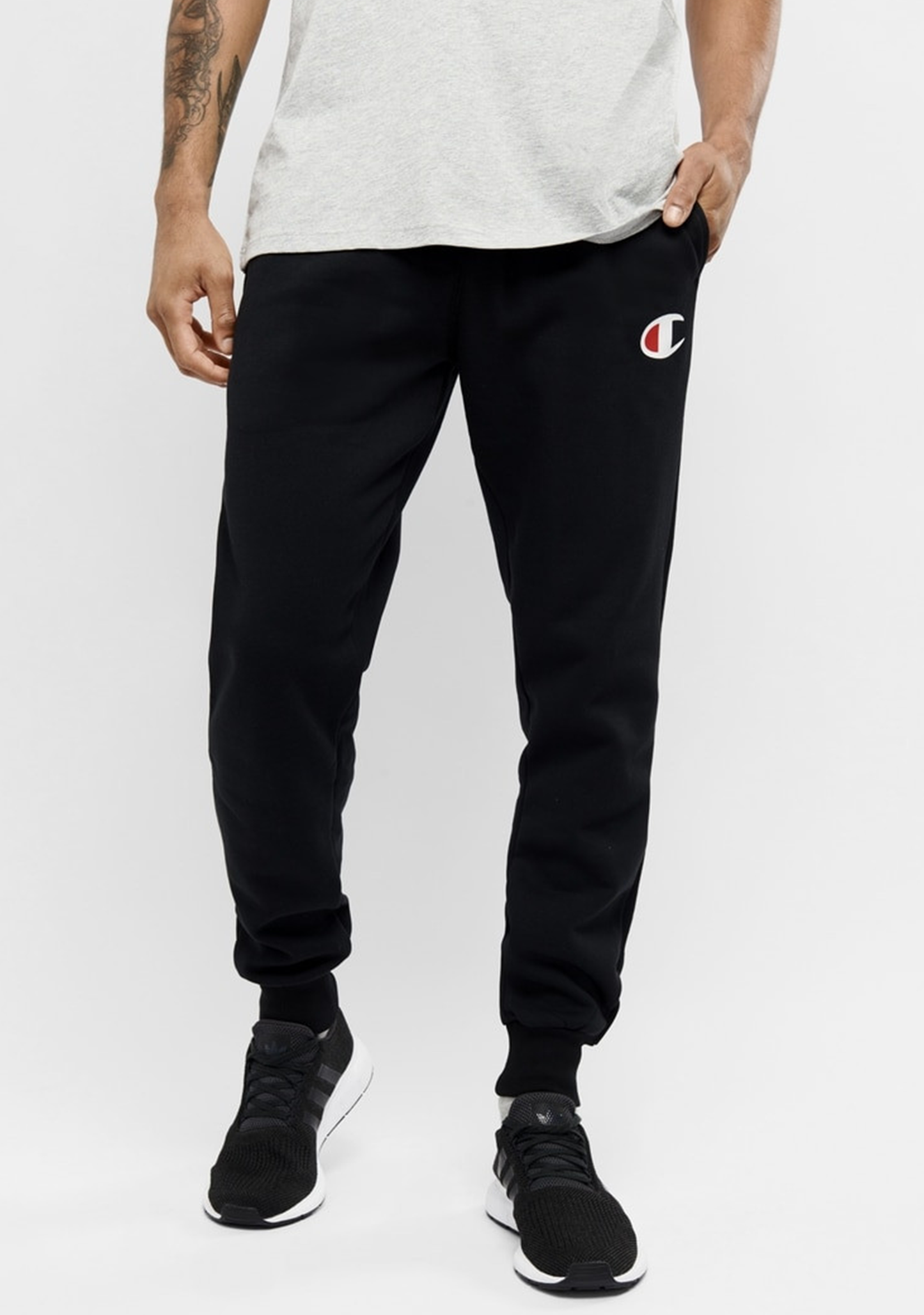 Champion C Logo Cuff Pant Mens Black AY76N BLK Jim Kidd Sports