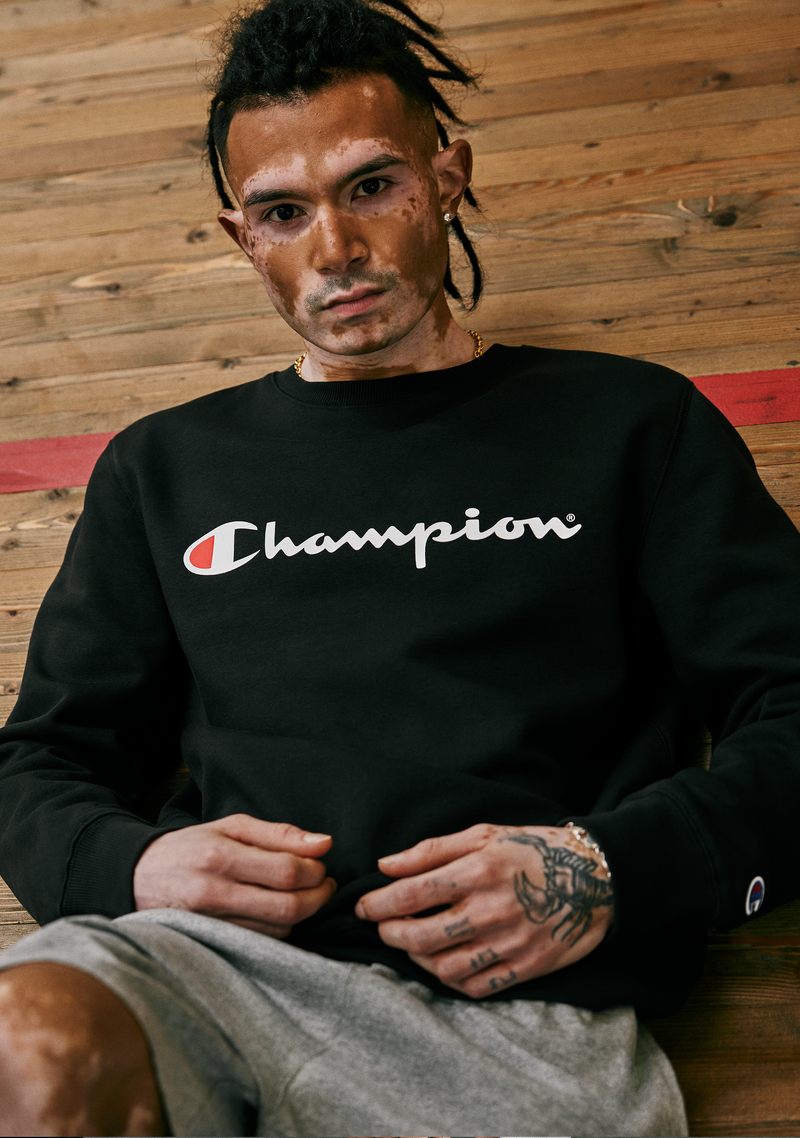 Champion Mens Script Crew Black <br> AY77N BLK