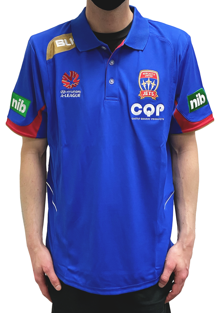 BLK Newcastle Jets Training Polo Mens <br> NJPO100RYL