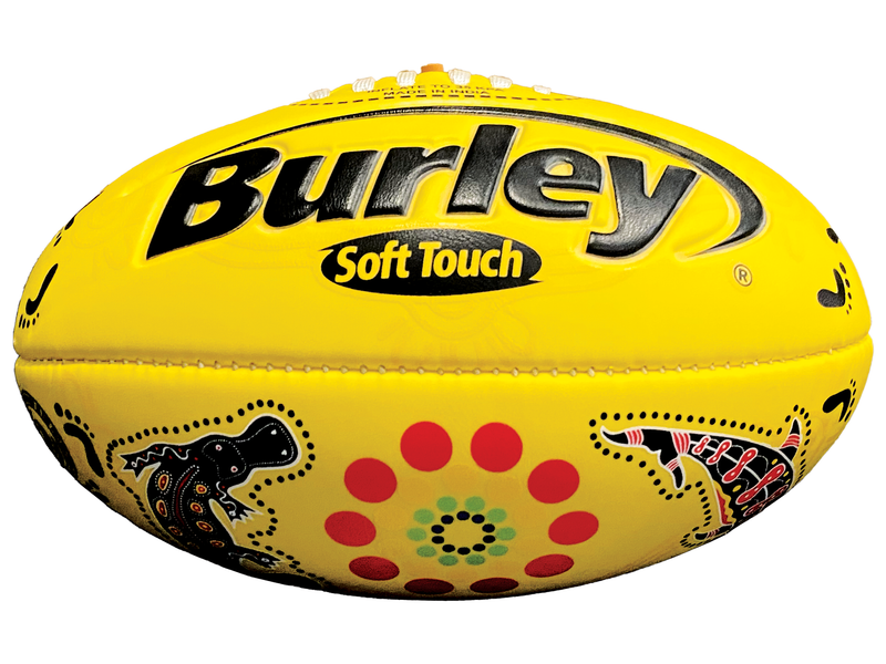 Burley Jim Kidd Sports Soft Touch Indigenous Football Yellow