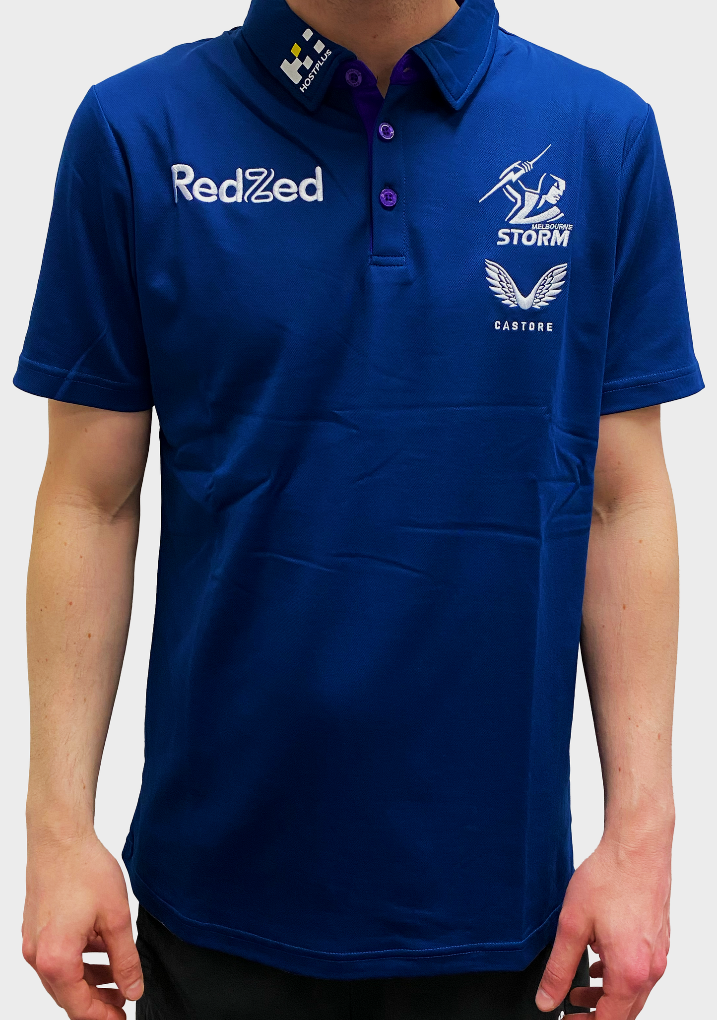 Castore Mens Melbourne Storm Media Polo Players <br> JCMSMTRMP1P-NAVY