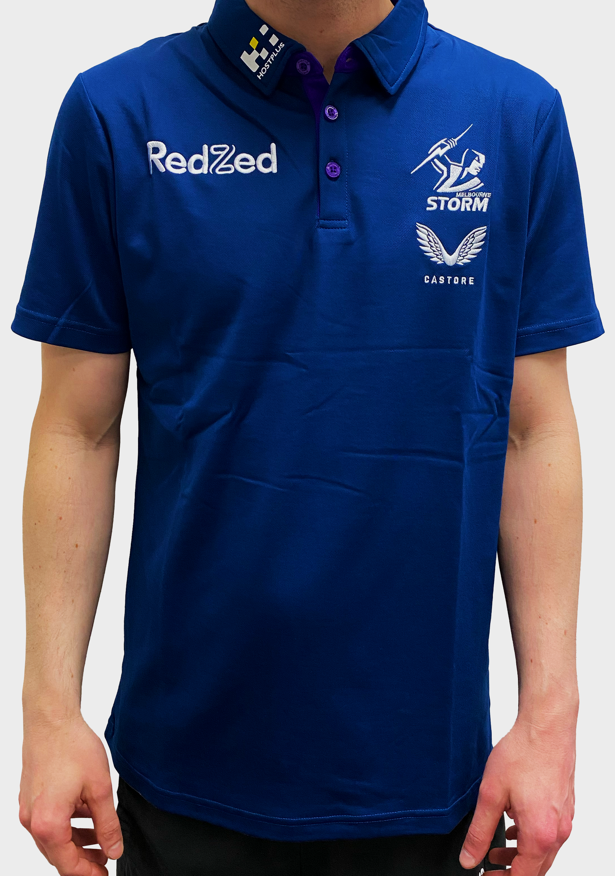 Castore Mens Melbourne Storm Media Polo Players <br> JCMSMTRMP1P-NAVY