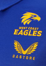 Castore West Coast Eagles Mens Media Polo Royal Blue 2022 <br> TM0487