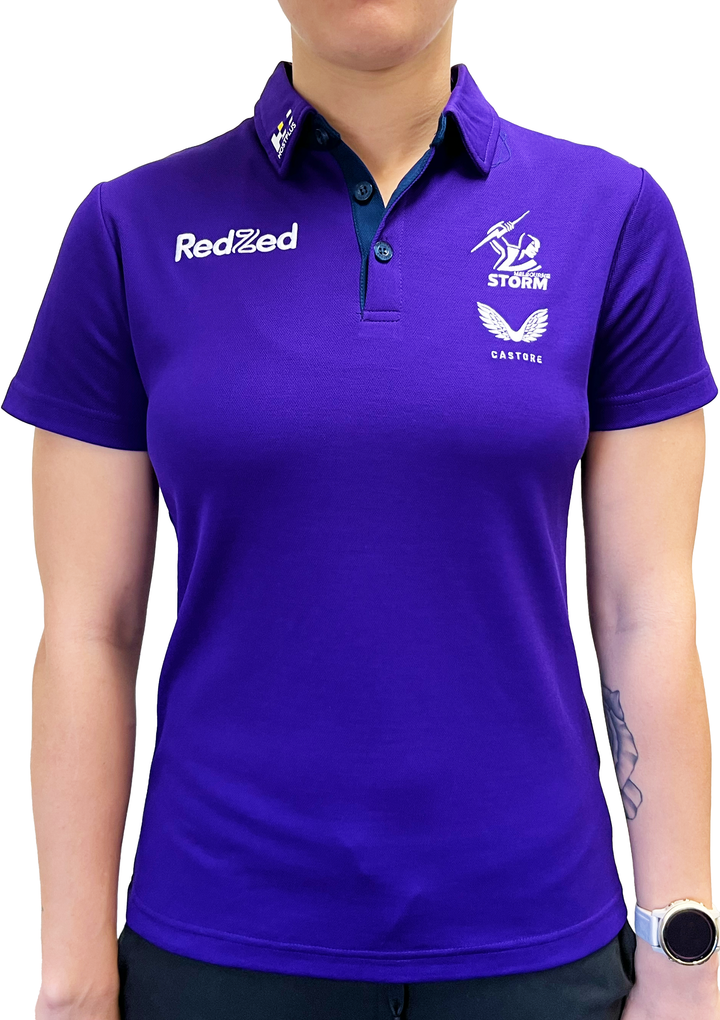 Castore Womens Melbourne Storm Media Polo Players <br> JCMSWTRMP1P