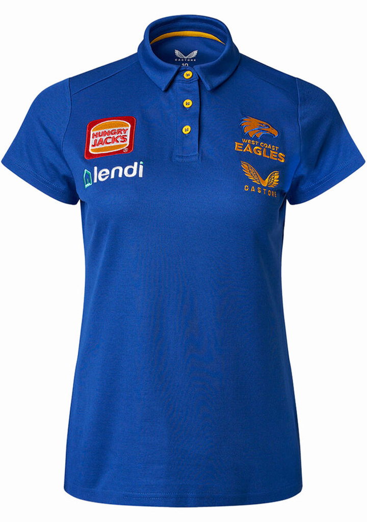 Castore West Coast Eagles Womens Media Polo 2022 <br> TF0487