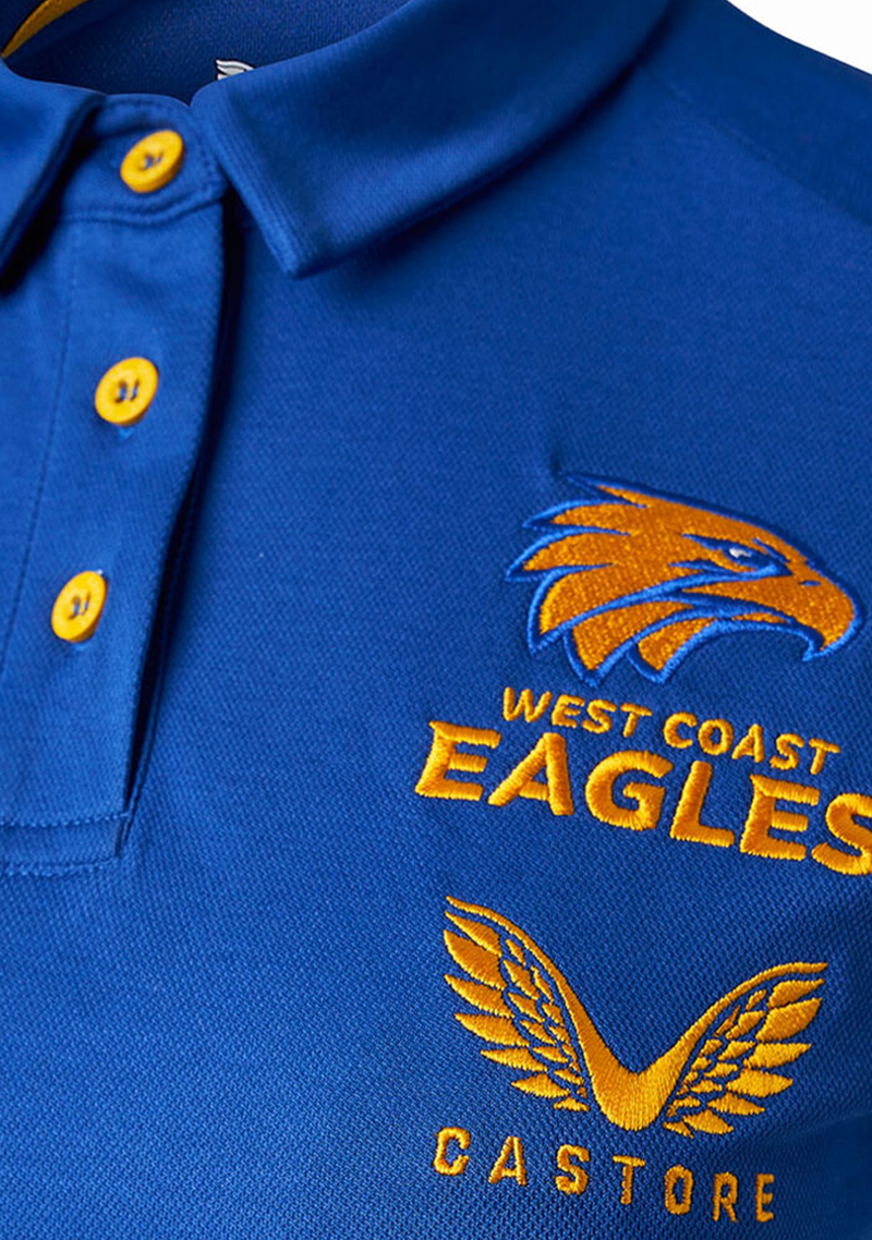 Castore West Coast Eagles Womens Media Polo 2022 <br> TF0487