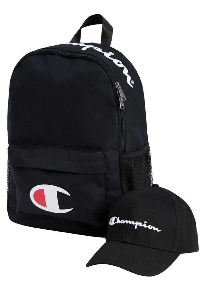 Champion black sales script logo backpack