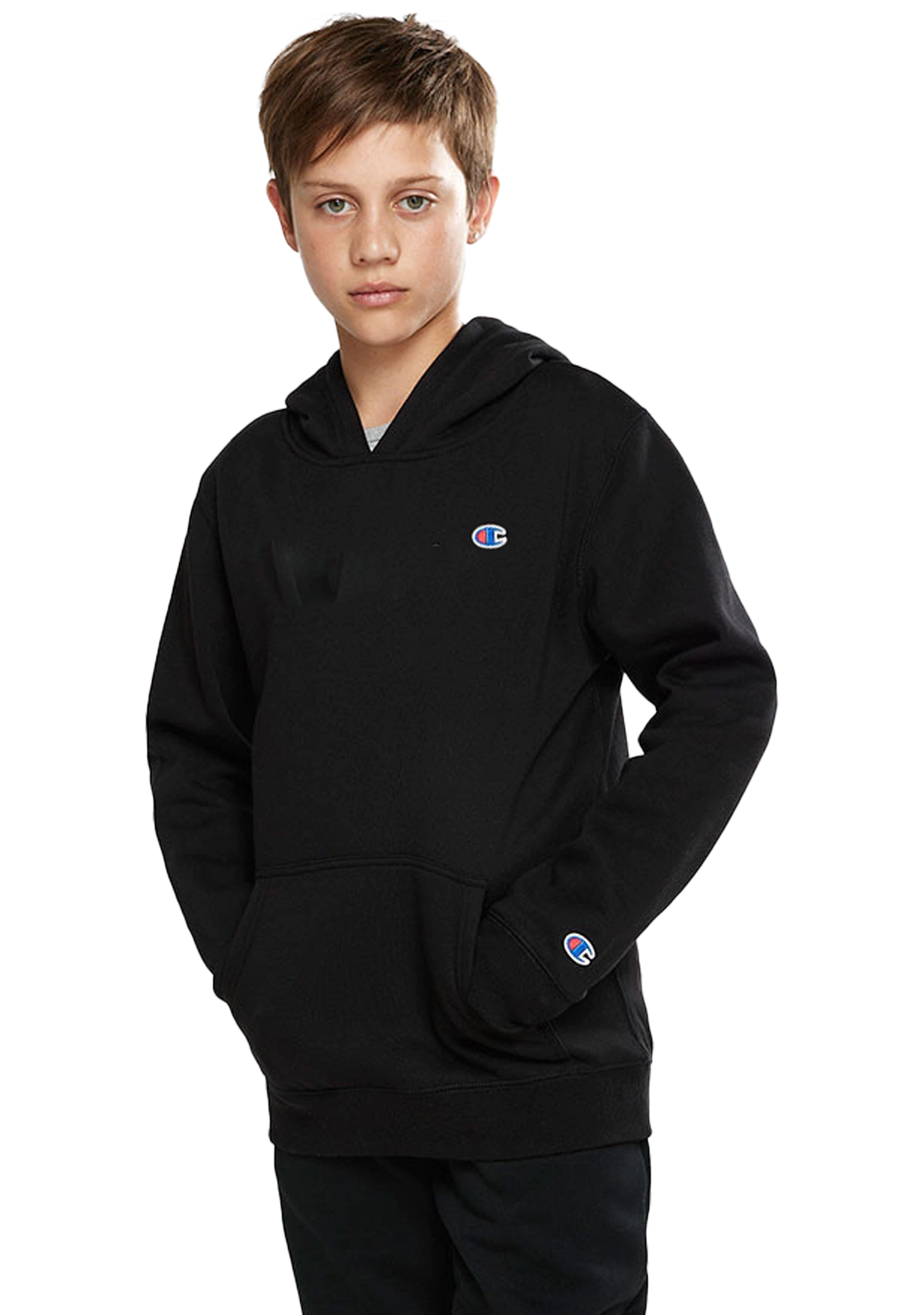 Champion Junior French Terry Hoodie <BR> KW4VN BLK