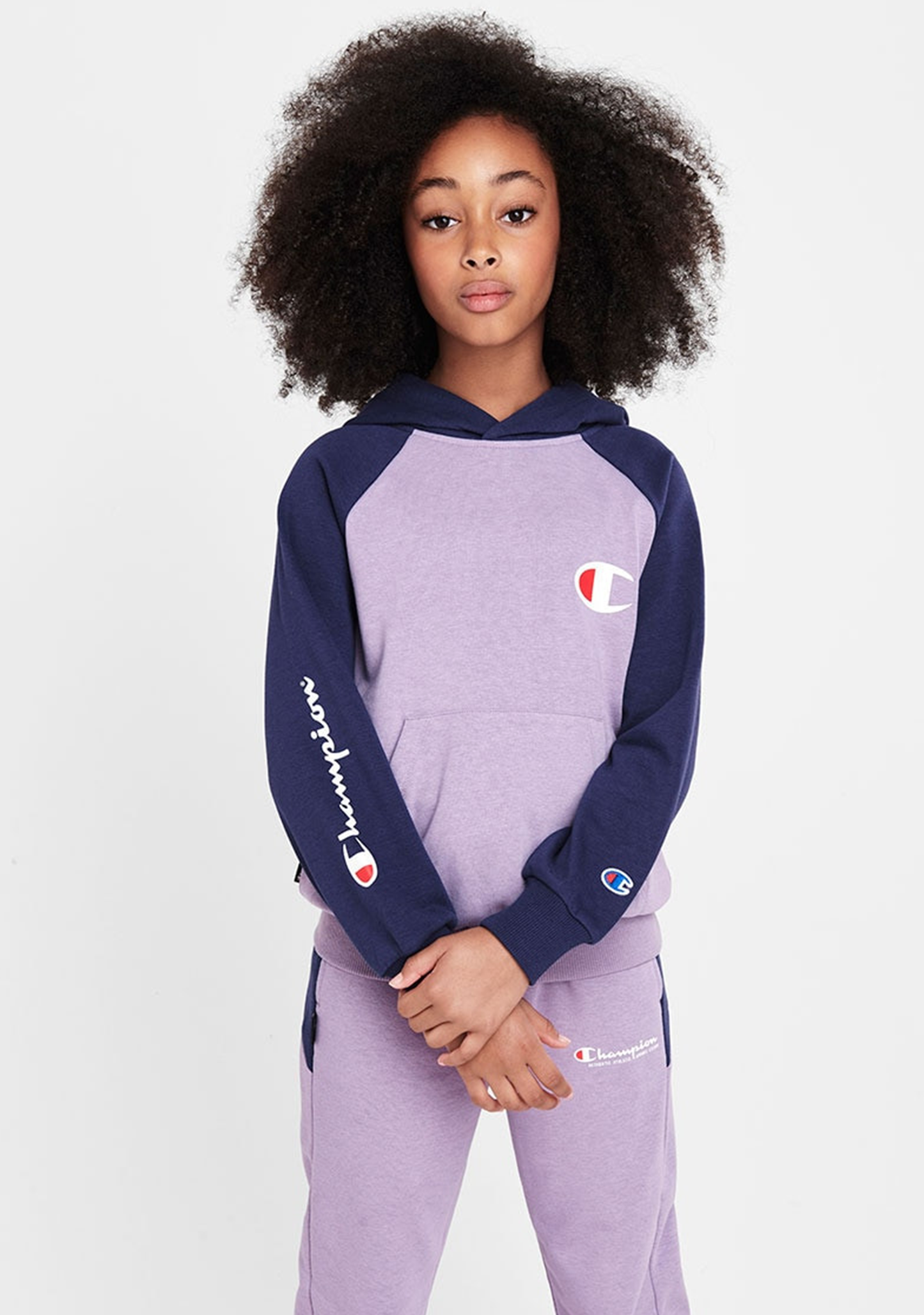 Champion Junior Lightweight Terry Colour Block Hoodie