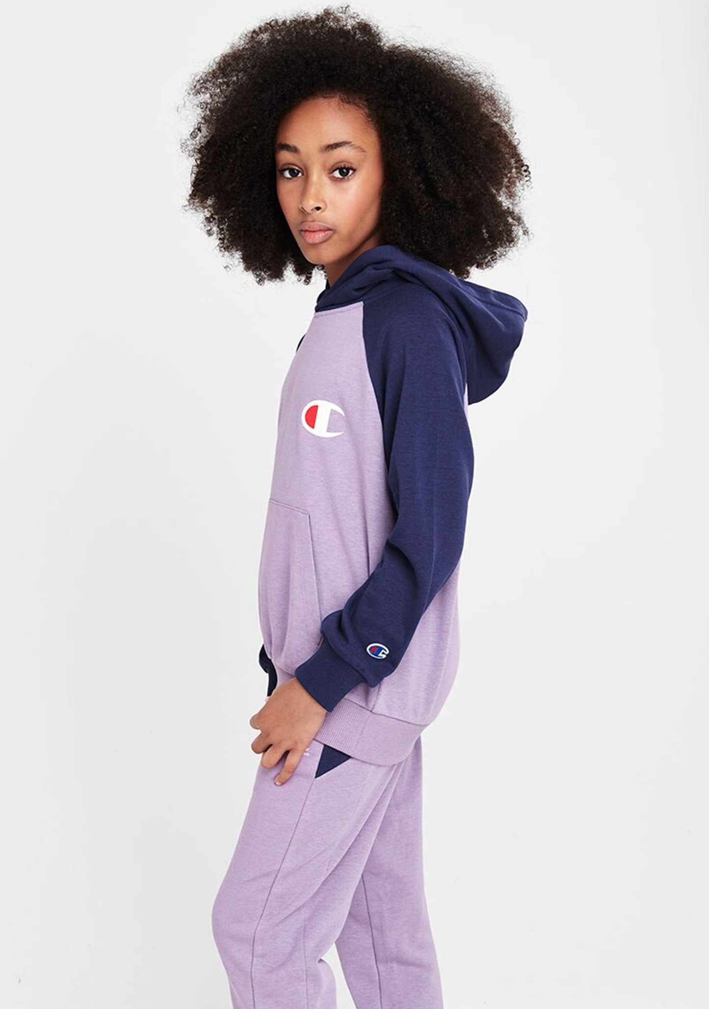 Champion Junior Lightweight Terry Colour Block Hoodie