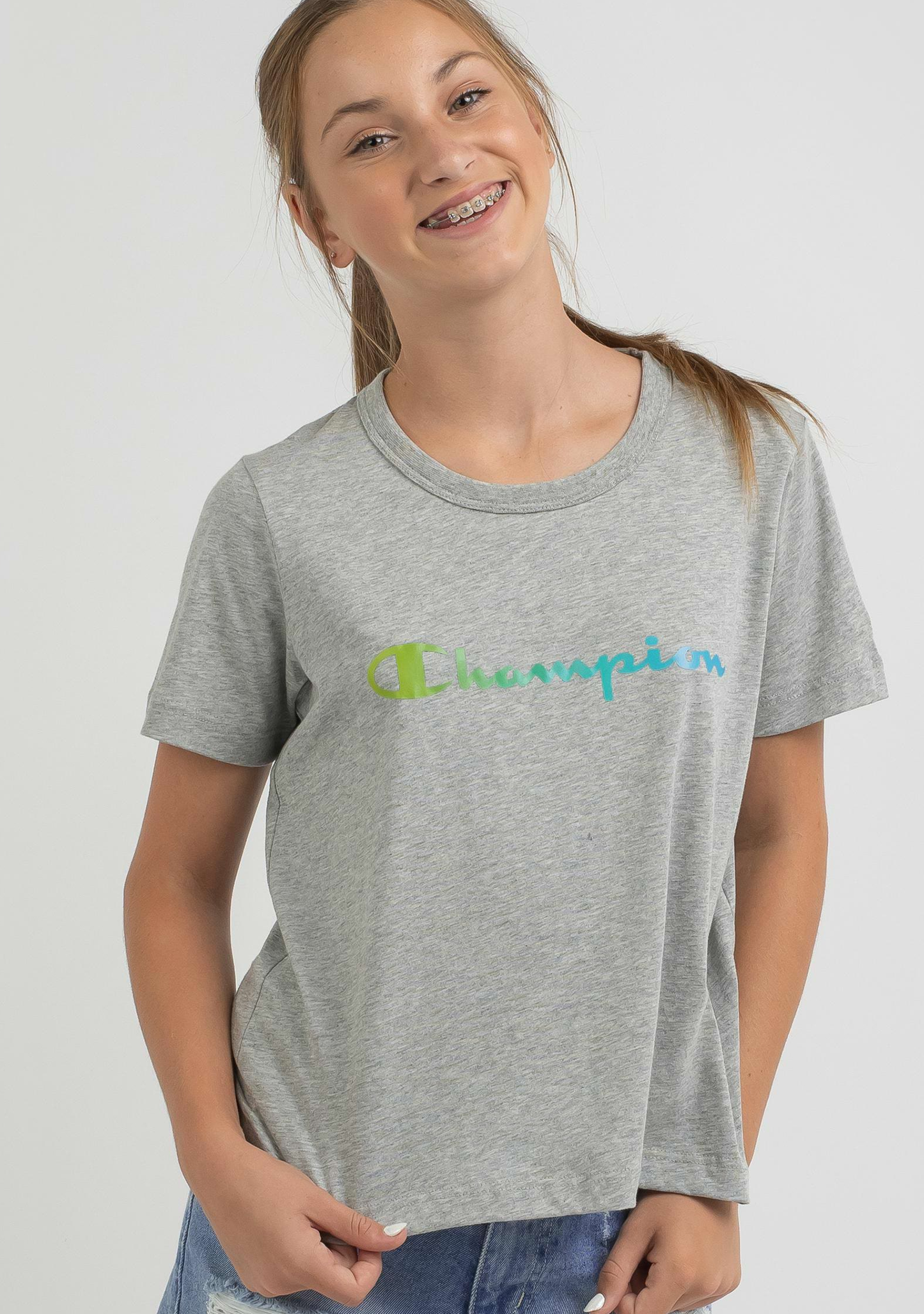 Champion Junior Ombre Script Boxy Tee