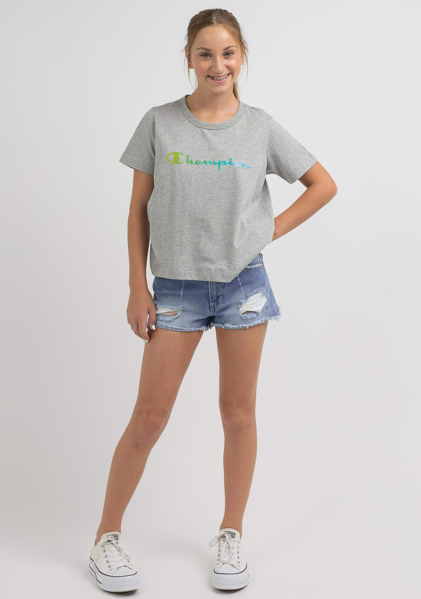 Champion Junior Ombre Script Boxy Tee