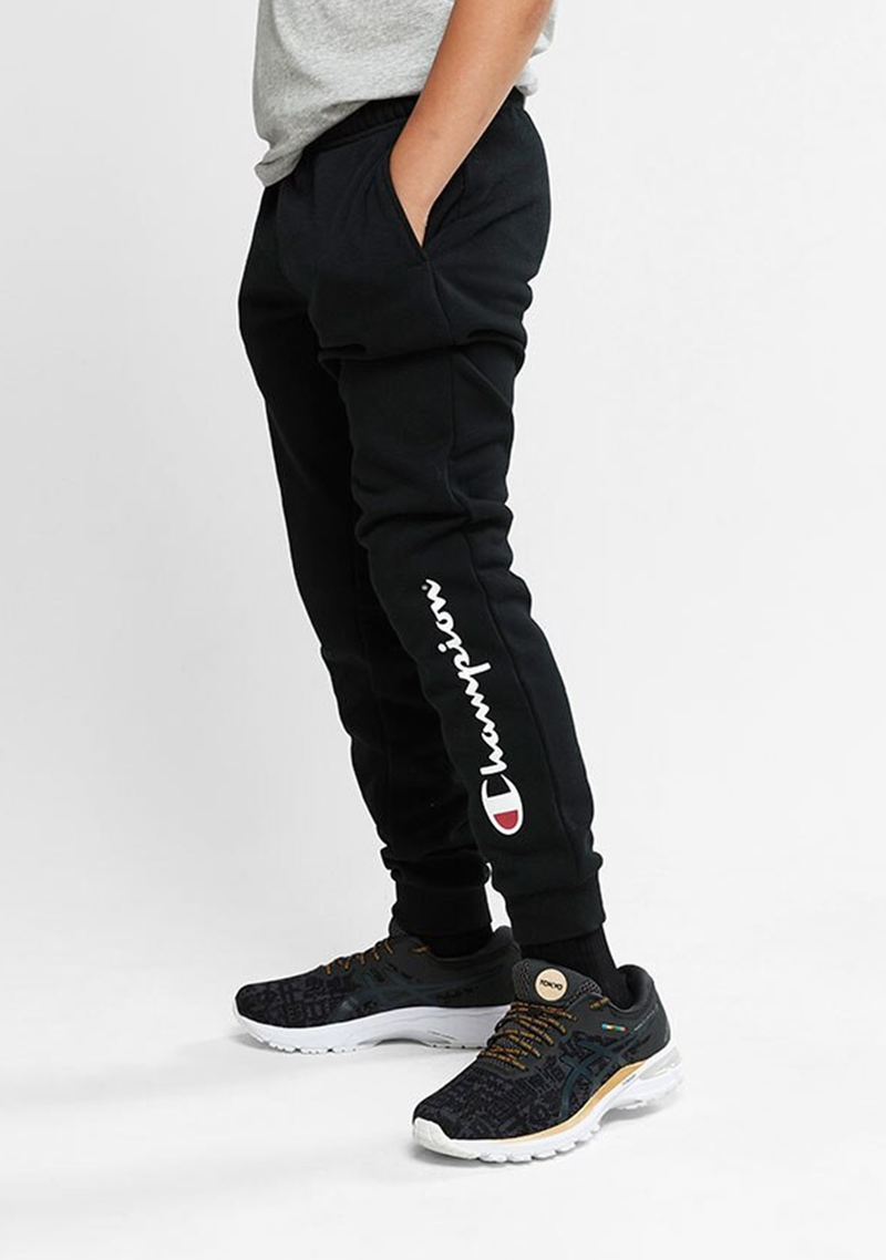 Champion Junior Script Cuff Pants <BR> KX93N BLK