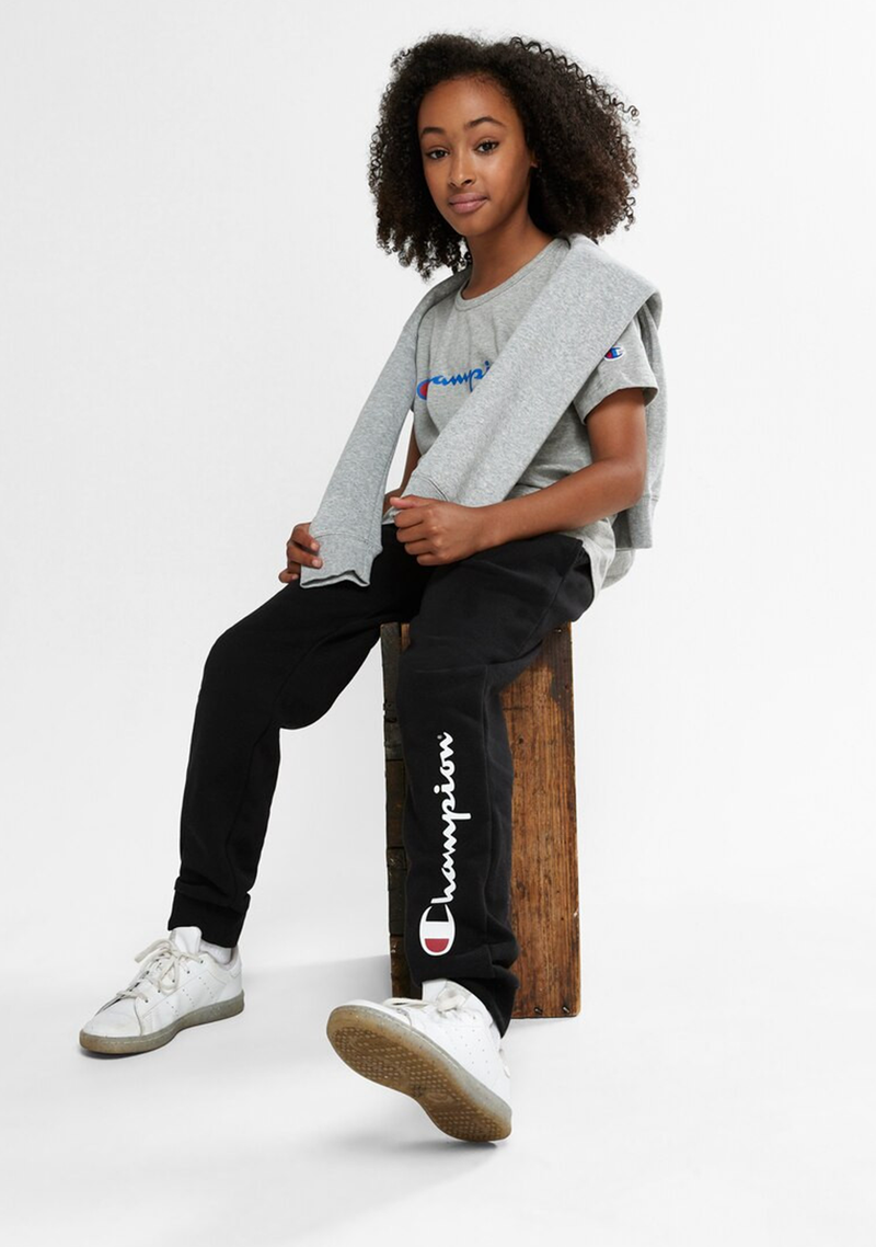 Champion Junior Script Cuff Pants <BR> KX93N BLK