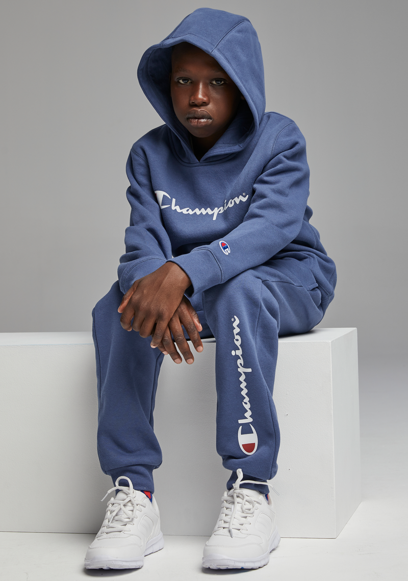 Champion Junior Script Hoodie <BR> KX96N HAM