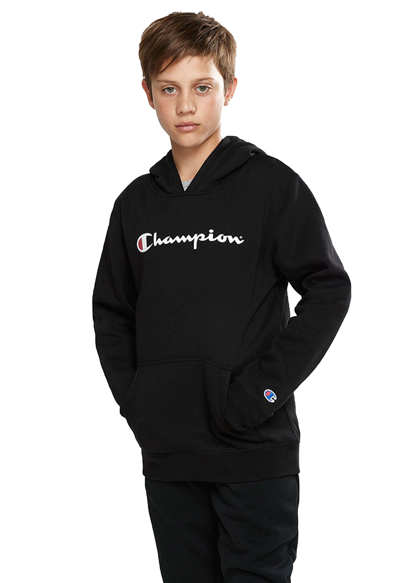 Champion Junior Script Hoodie <br> KX96N BLK