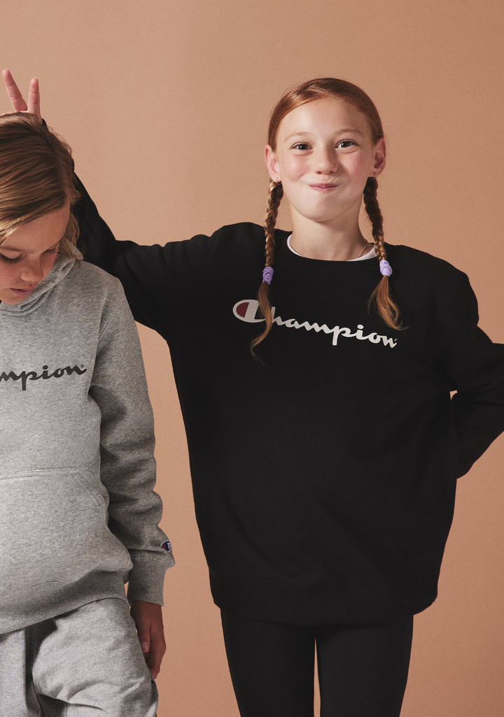 Champion Junior Script Logo Crew Black