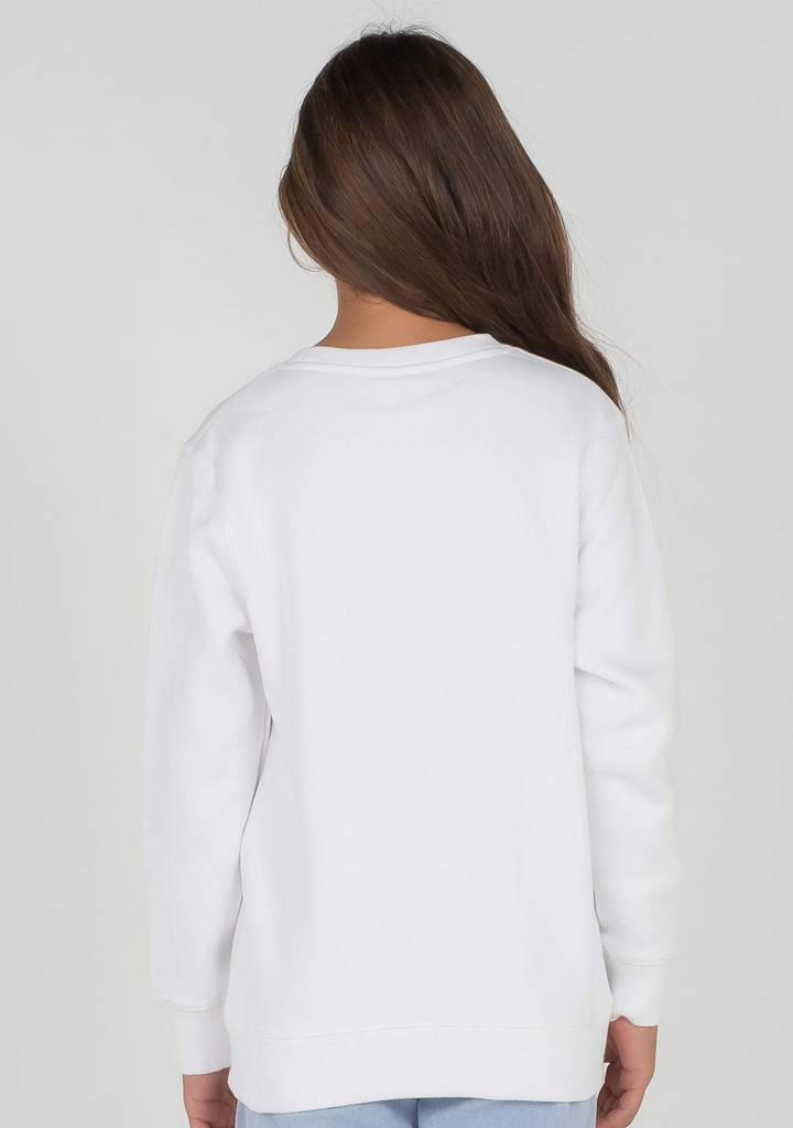 Champion Junior Script Logo Crew White