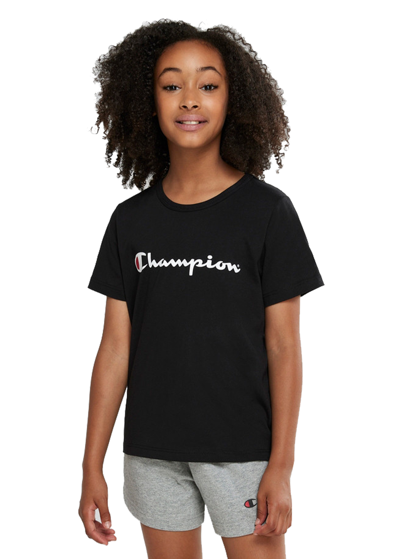 Champion Junior Script Tee <br> KXA8N BLK