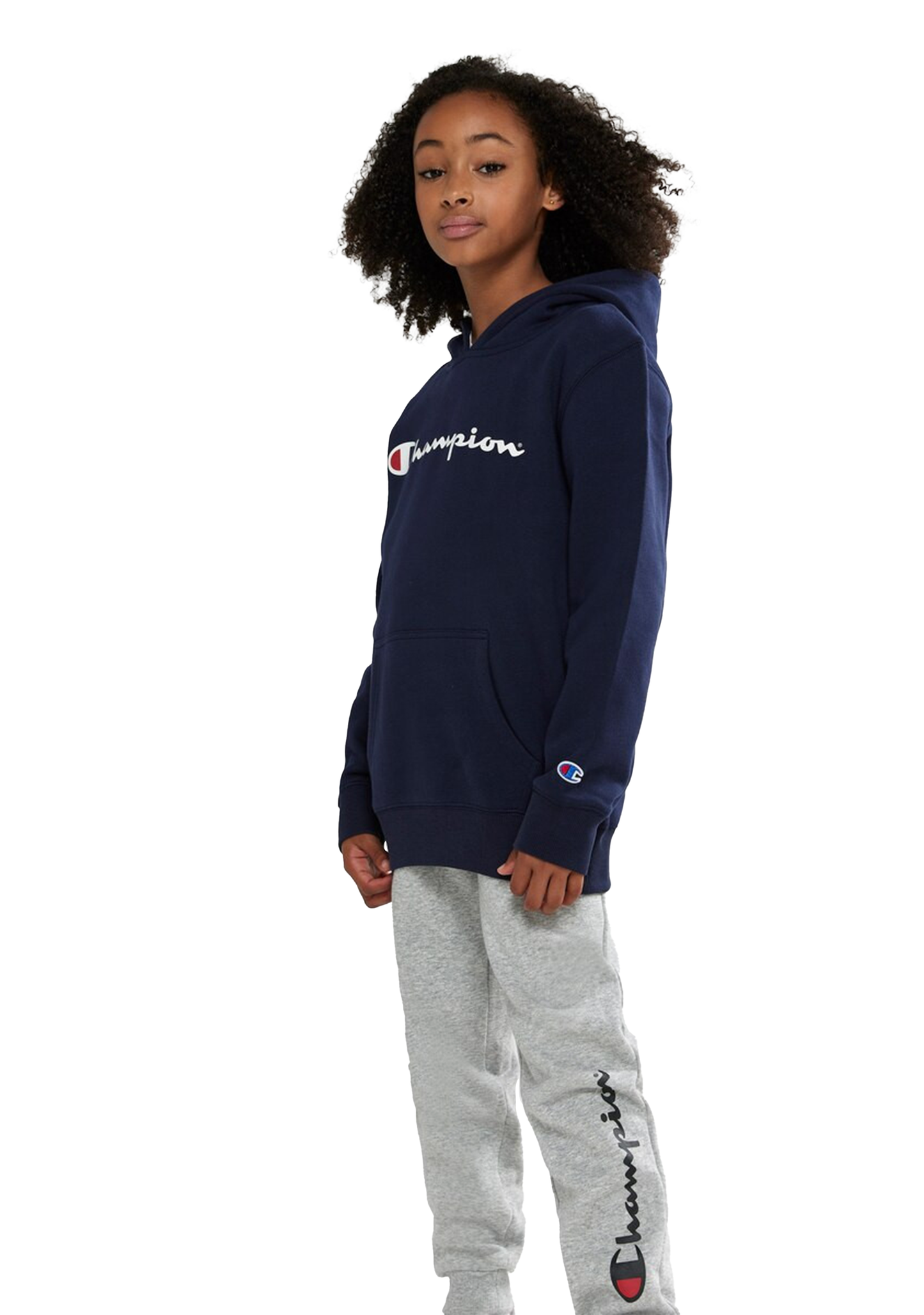 Champion Junior Script Hoodie Navy