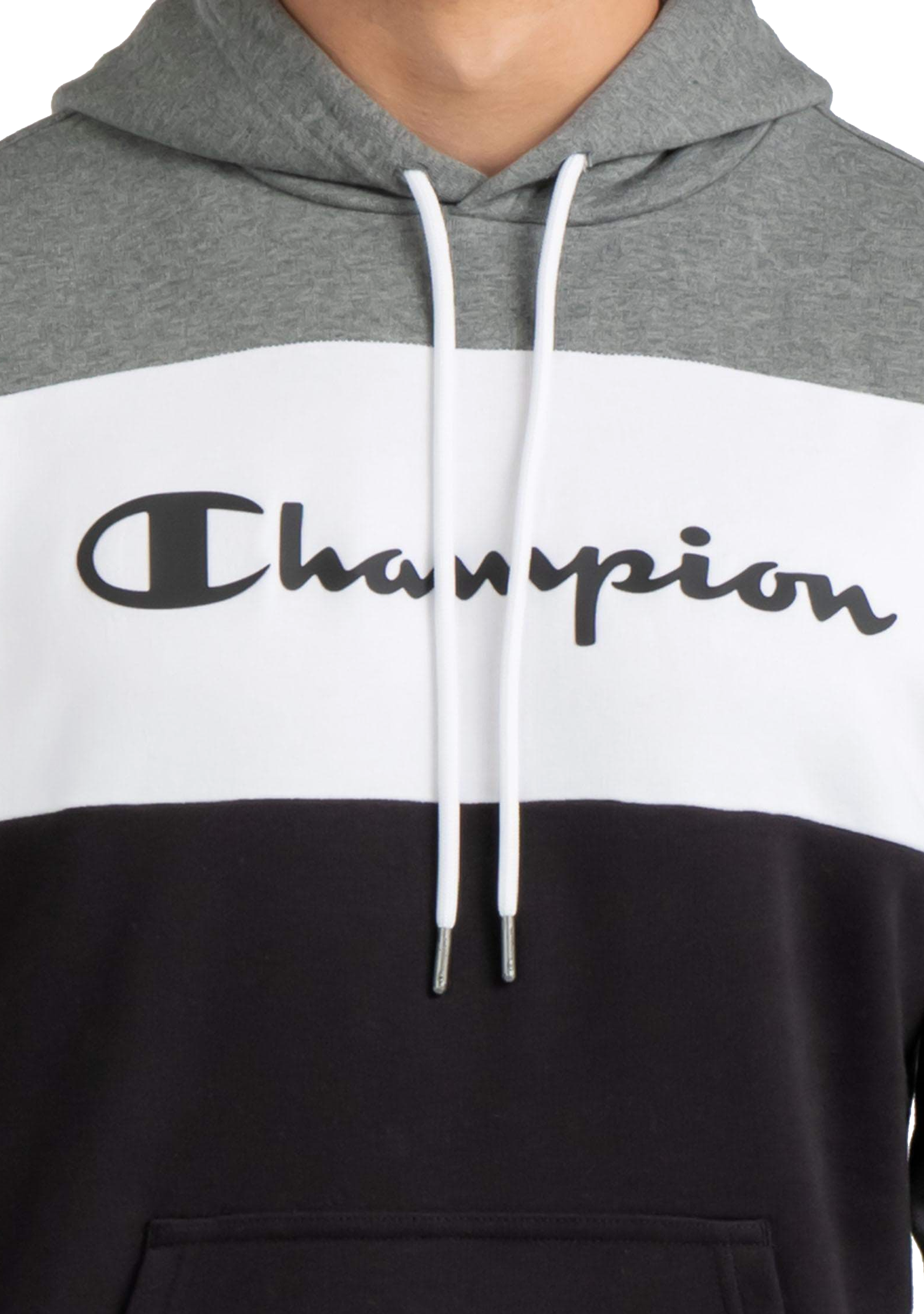 Champion Mens EU Roch Colourblock Hoodie Grey/black