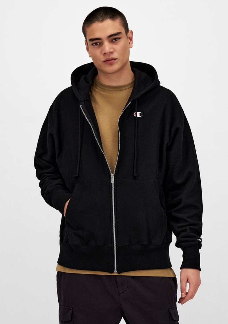 Champion Mens Fleece Zip Hoodie <br> AVXLA1 BLK