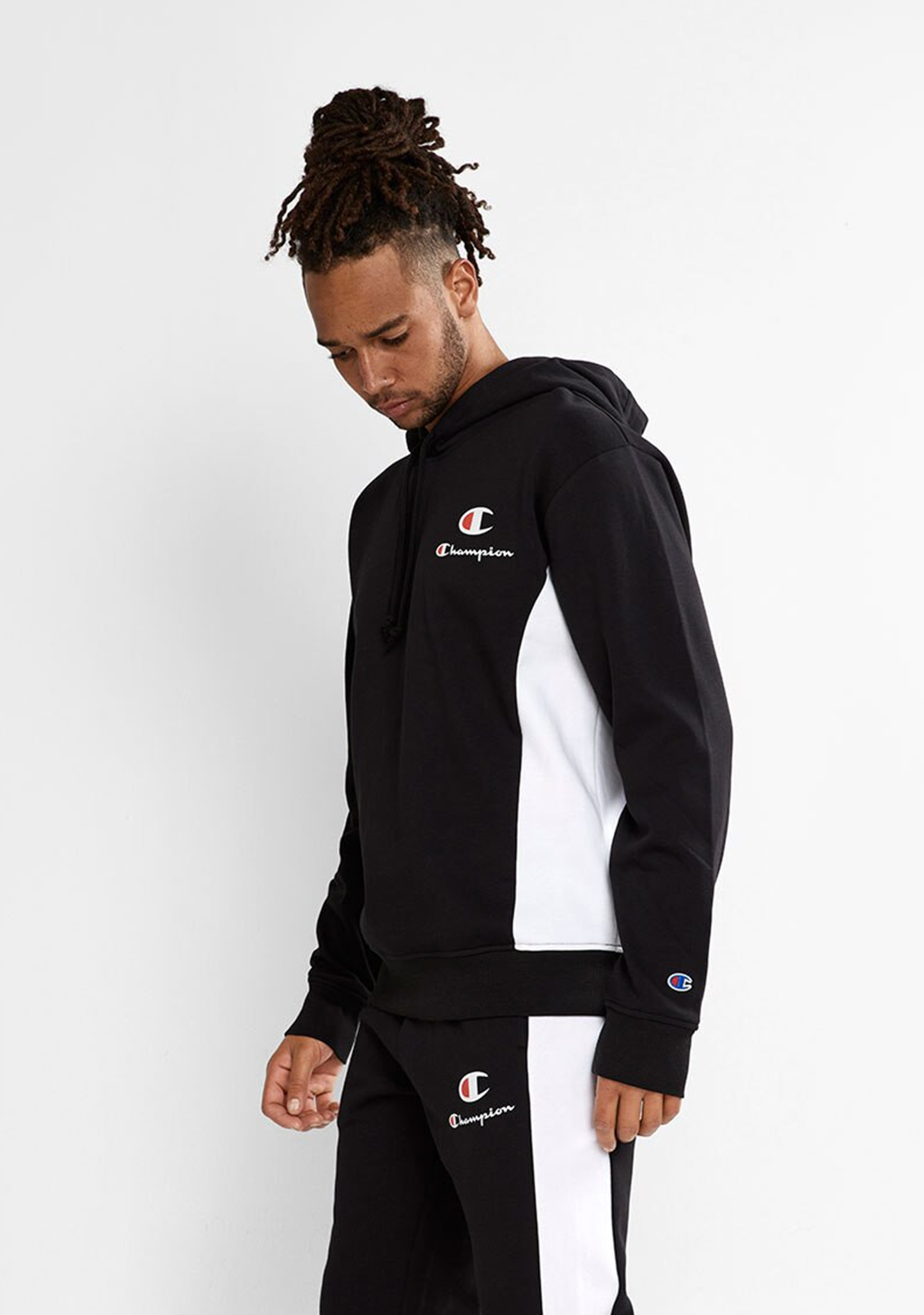 Champion Men’s Panel Hoodie Black/White