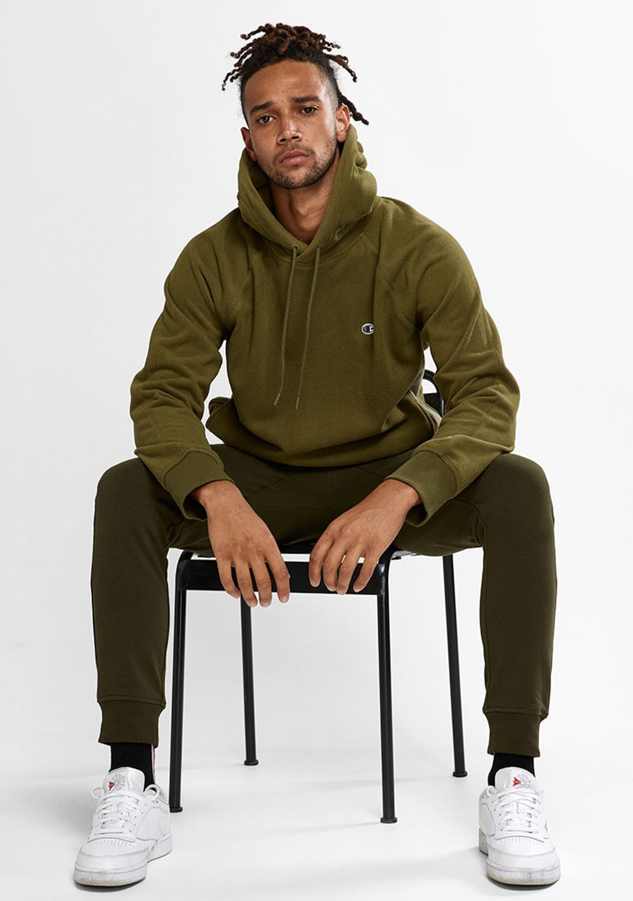 Champion Mens Rochester Polar Hoodie Khaki