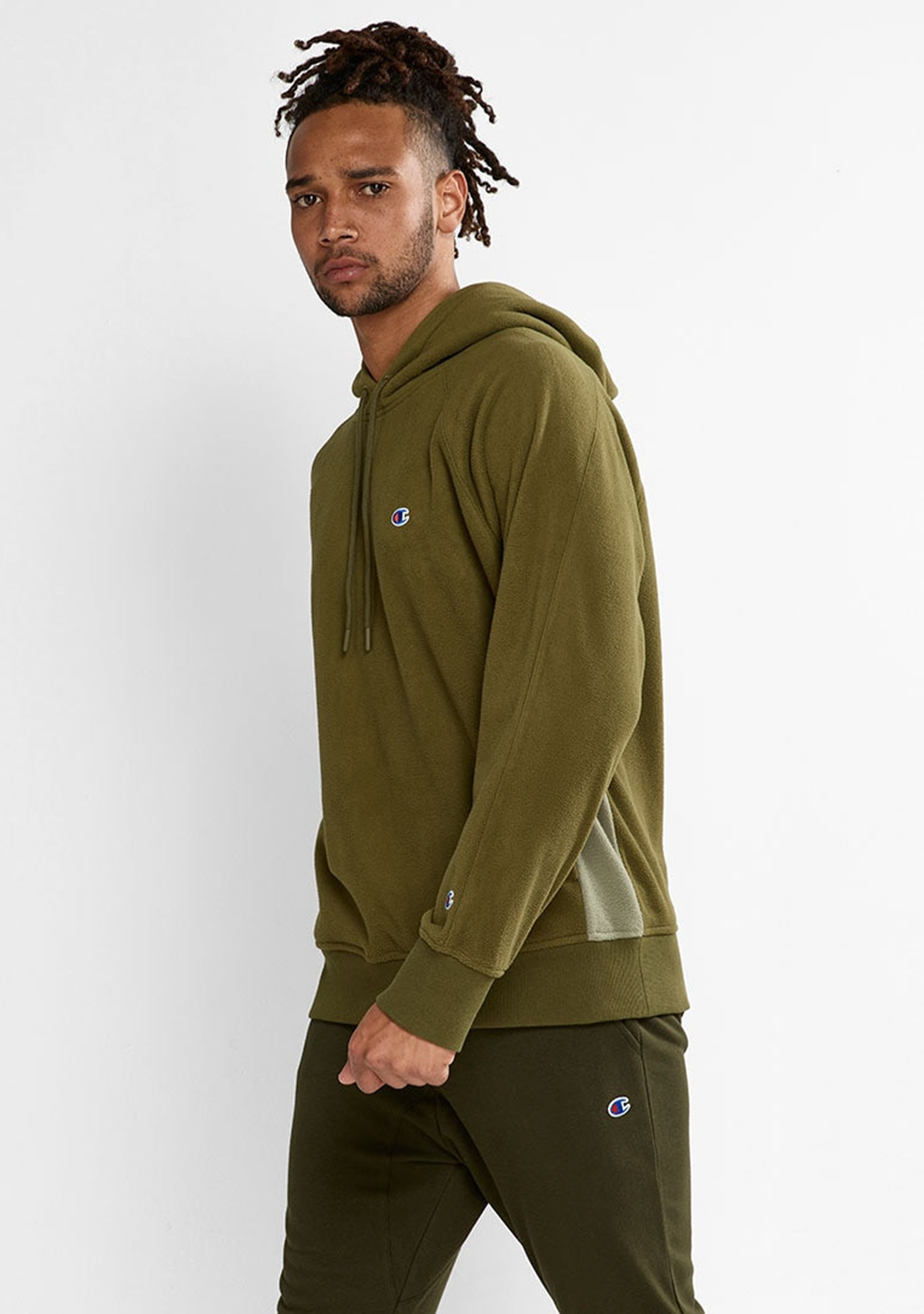 Champion Mens Rochester Polar Hoodie Khaki