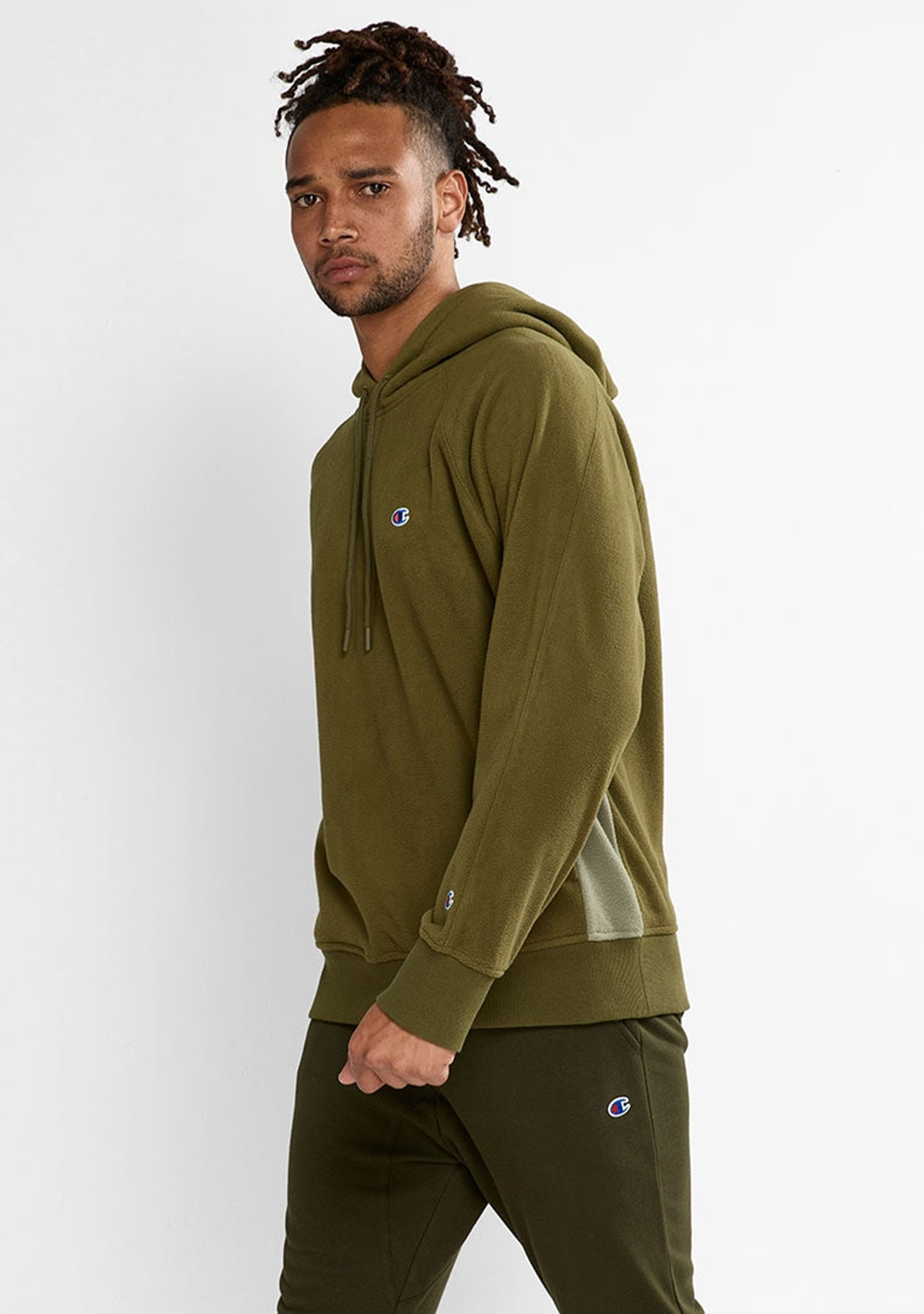 Champion Mens Rochester Polar Hoodie Khaki