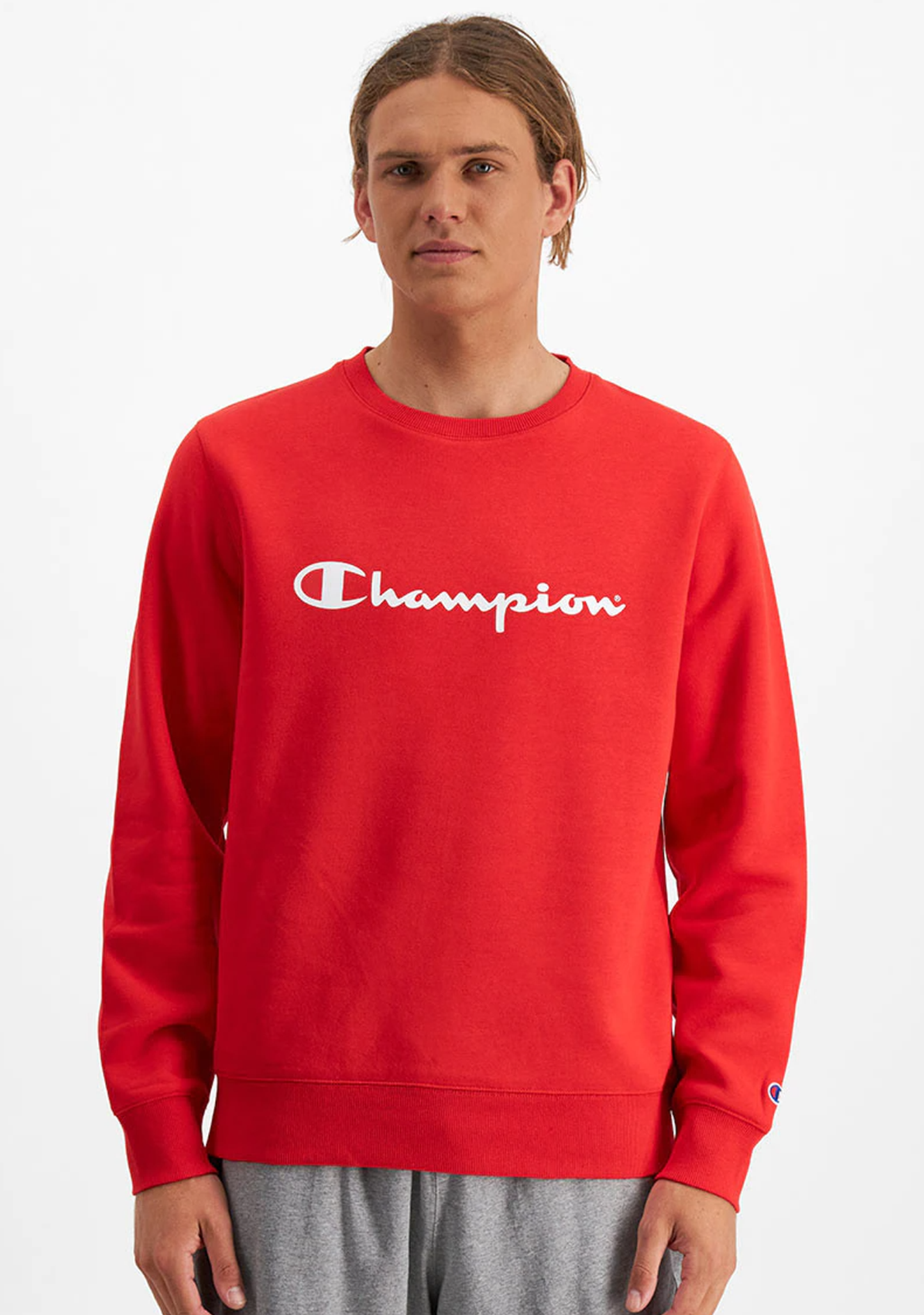 Champion Men’s Script Crew Red
