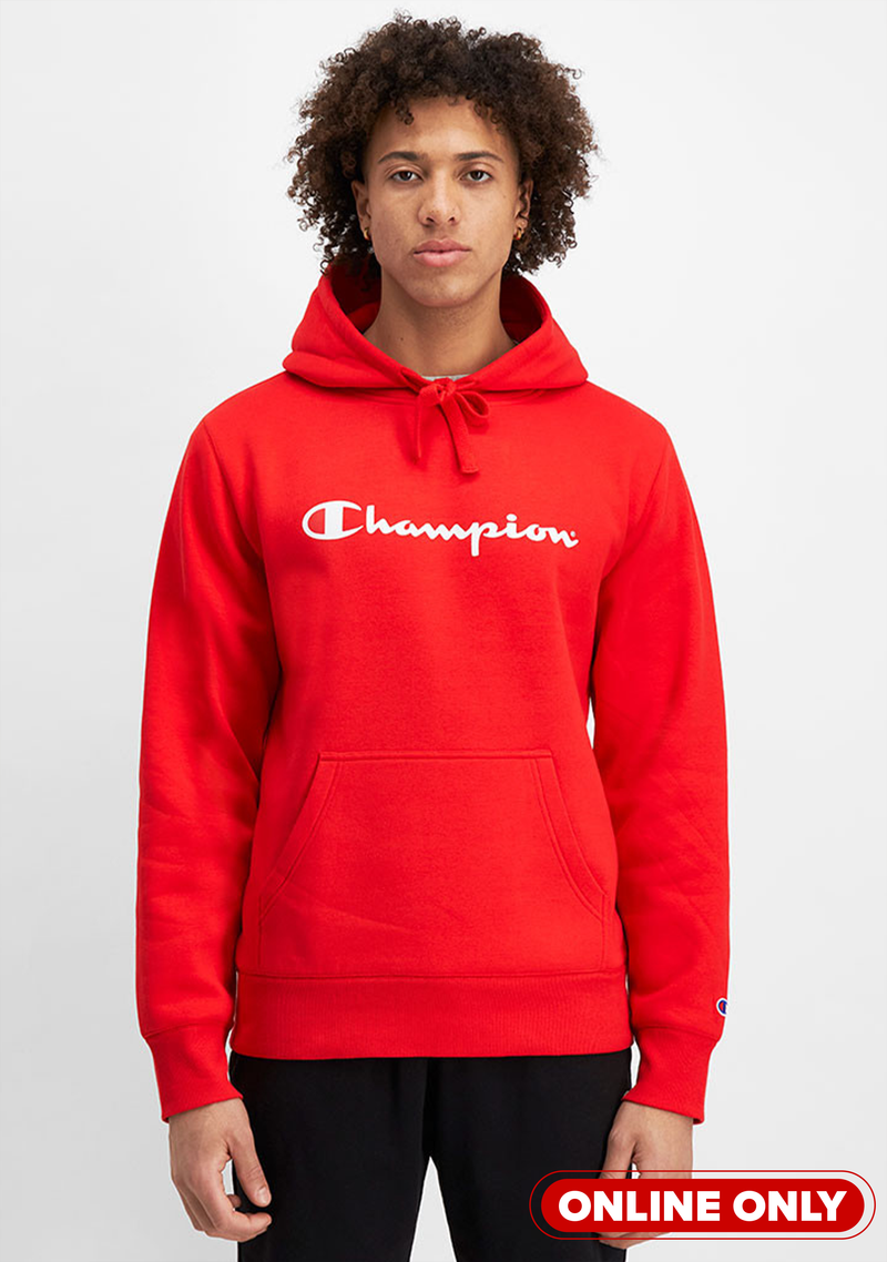 Champion Mens Script Logo Hoodie AY79N GJR