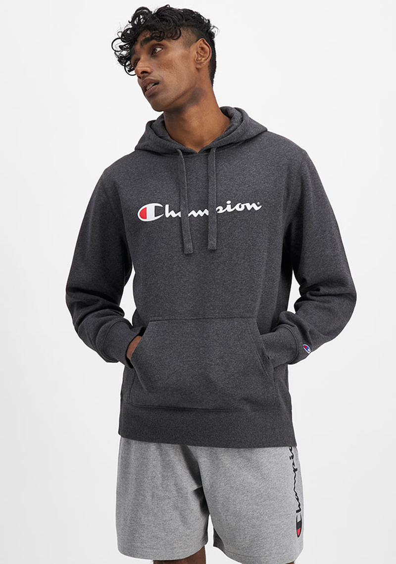 Champion Mens Script Logo Hoodie <br> AY79N A7B