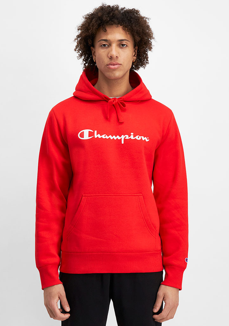 Champion Mens Script Logo Hoodie <br> AY79N GJR