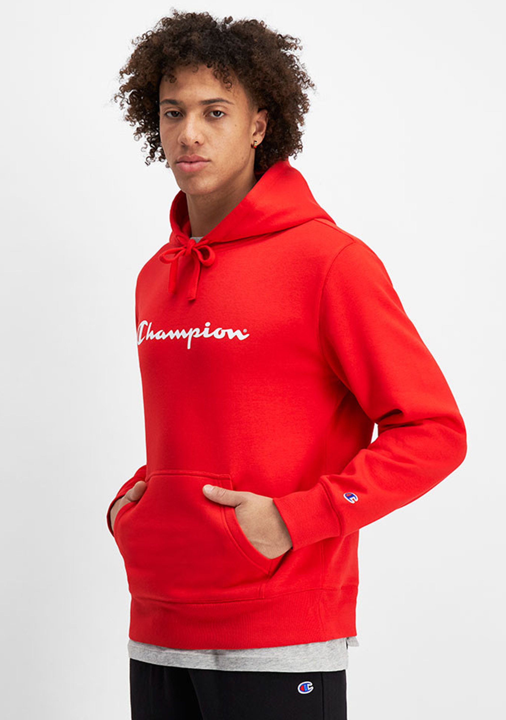 Champion Mens Script Logo Hoodie