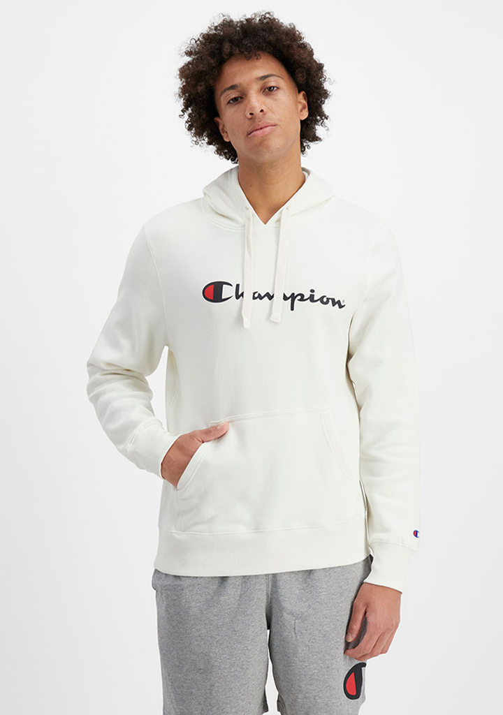 Champion Mens Script Hoodie Mascarpone